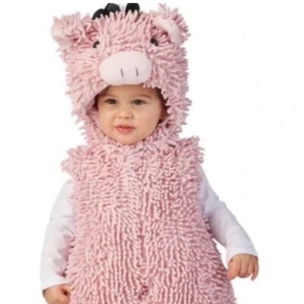 Plush Pink Pig Costume for Kids